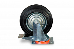 Колеса поворотные c боковым тормозом (резина)