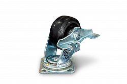 Колеса большегрузные поворотные с тормозом обрезиненные