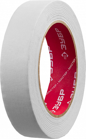 ЗУБР 25 мм х 50 м, креповая, малярная лента, МАСТЕР (12115-25)