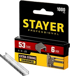 STAYER скобы тип 53 (A/10/JT21), 6 мм, калибр 23GA. 1000 шт. (3159-06)