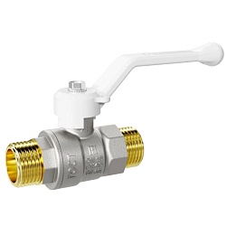 Кран шаровой латунный LD Pride 47.15.Н-Н.Р (White) Ду 15 Ру 40 нр-нр, рычаг