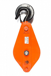 Блок монтажный однорольный с  крюком TOR 5 т с откидной щекой