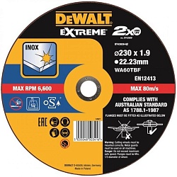 Круг отрезной DEWALT EXTREME DT43939, по металлу, 230 x 22.2 x 1.9 мм, тип