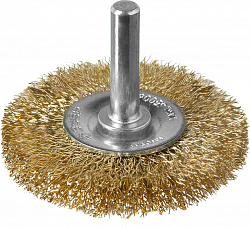 ЗУБР 50 мм, витая стальная латунированная проволока 0.3 мм, щетка дисковая для дрели, Профессионал (3520-050)