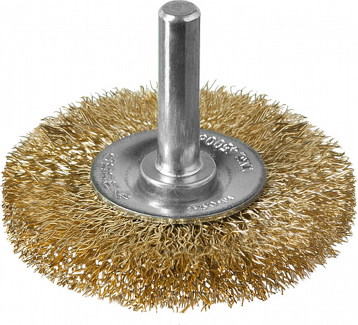 ЗУБР 50 мм, витая стальная латунированная проволока 0.3 мм, щетка дисковая для дрели, Профессионал (3520-050)