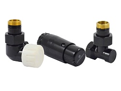 Комплект трехосевой SCHLOSSER STANDARD MINI 1/2quot; левый, Ral 9005, с термоголовкой MINI M30x1,5