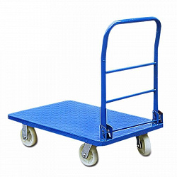 Тележка платформенная 950 кг TOR PH950 (1100х650) со складной ручкой (пластиковые колеса 150 мм)