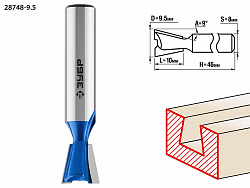 ЗУБР 9.5 x 10 мм, угол 9°, фреза пазовая фасонная ″Ласточкин Хвост″, Профессионал (28748-9.5)