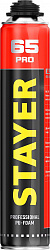 STAYER PRO 65, 800 мл, выход до 65 л, пистолетная, всесезонная, монтажная пена, Professional (41137)