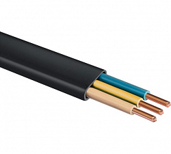 ЗУБР ВВГ-Пнг(А)-LS, 3 x 1.5 мм2, 50 м, ГОСТ 31996-2012, плоский, силовой кабель с пониженным дымо-газовыделением, Профессионал (60008-50)