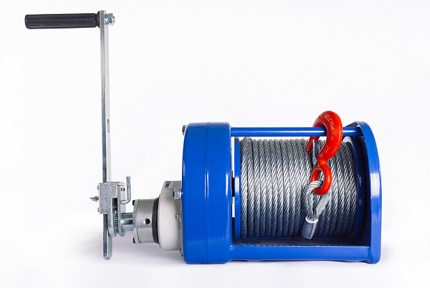 Лебедка ручная барабанная с тросом 2000кг  40м с храповым механизмом TOR JHW