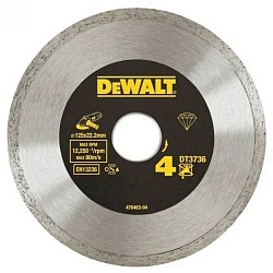Алмазный круг сплошной по керамике DEWALT DT3736, 125 x 22.2 мм, h=7