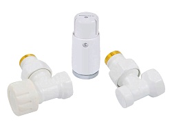 Комплект подключения угловой STANDARD MINI 1/2quot; (белый) с термоголовкой MINI DIAMANT М30х1,5