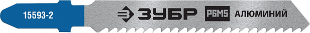 ЗУБР T118B, 2 шт, 50 мм / 2.0 мм, T-хвост., Р6М5 сталь, по металлу толщиной 1.5-5,0 мм, полотна для лобзика, Профессионал (15593-2)