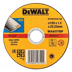 Круг отрезной по металлу DEWALT DT42340Z, INDUSTRIAL, (125 x 22.2 мм)
