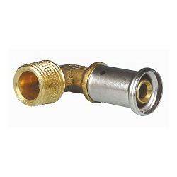 Угольник HENCO 90гр НР латунь пресс, 16x3/8quot;