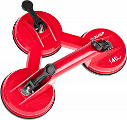 ЗУБР 140 кг, пластмассовый, тройной, стеклодомкрат на присоске (33724-3)