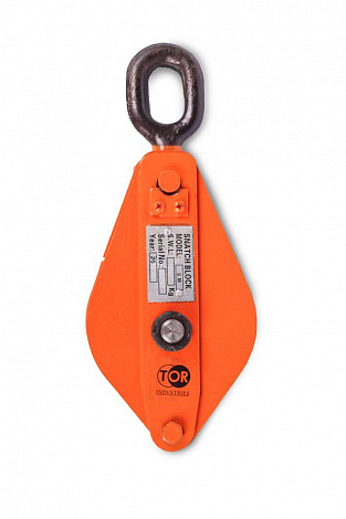 Блок монтажный однорольный с  ушком TOR 10 т с откидной щекой