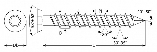 ЗУБР ШБ-Х, 182 х 7.5 мм, 1 шт, хроматированный шуруп по бетону, Профессионал (4-300486-75-182)