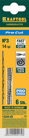 KRAFTOOL Pro Cut, 130 мм, 6 шт, спиральные полотна для лобзика (15344-03)