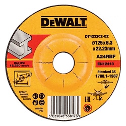 Круг обдирочный по металлу DEWALT DT42320Z, INDUSTRIAL, 125 x 22.2 x 6.3 мм