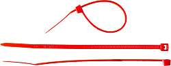 ЗУБР КС-К1, 2.5 x 100 мм, нейлон РА66, 100 шт, красные, кабельные стяжки, Профессионал (309040-25-100)