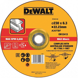 Круг обдирочный DEWALT DT43919, по металлу, 230 x 22.2 x 6 мм, тип 27