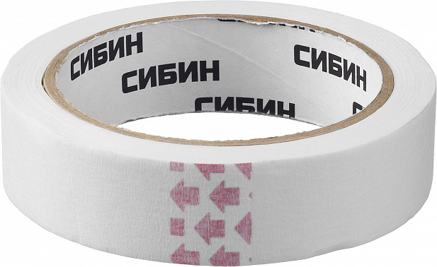 СИБИН 25 мм х 25 м, креповая, малярная лента (12111-25)