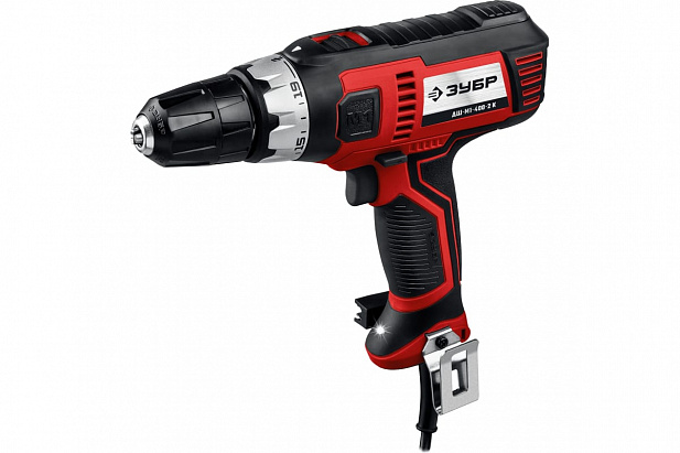 ЗУБР 400 Вт, 40 Н·м, кейс, сетевая дрель-шуруповерт (ДШ-М1-400-2 К)