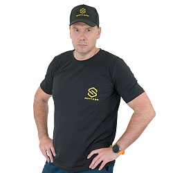 *SCH-F-3002XXXL Футболка мужская идеальная черная XXXL, с нанесением фирменного логотипа SCHTAER