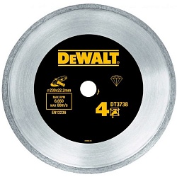 Алмазный круг сплошной по керамике DEWALT DT3738, 230 x 22.2 мм, h=7