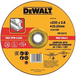Круг отрезной DEWALT DT43913, по металлу 230 x 22.2 x 2 8 мм, тип 4