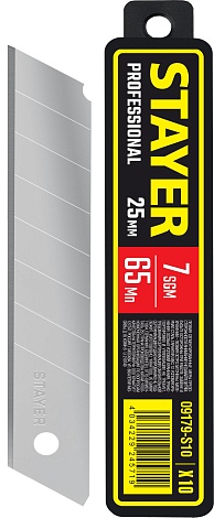 STAYER 25 мм, 10 шт, сегментированные лезвия (09179-S10)