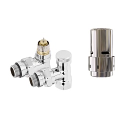 Набор термостатический угловой Royal Thermo Design 1/2quot; Click (Хром) с термоголовкой Design (Хром)