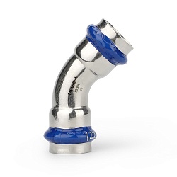 Угольник VARMEGA 45гр. двухраструбный Inox Press 15x15