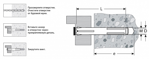 ЗУБР 10 х 72 мм, 60 шт, рамный анкер (302232-10-072)