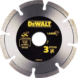 Алмазный круг сегментный по граниту DEWALT DT3761, 125 x 22.2 мм, h=7.5