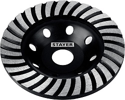 STAYER Турбо, d 125 мм, сегментированная алмазная шлифовальная чашка (33380-125)